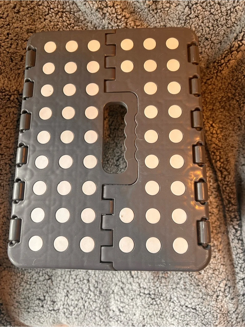 Folding Step Stool - Dark Gray with White Dots